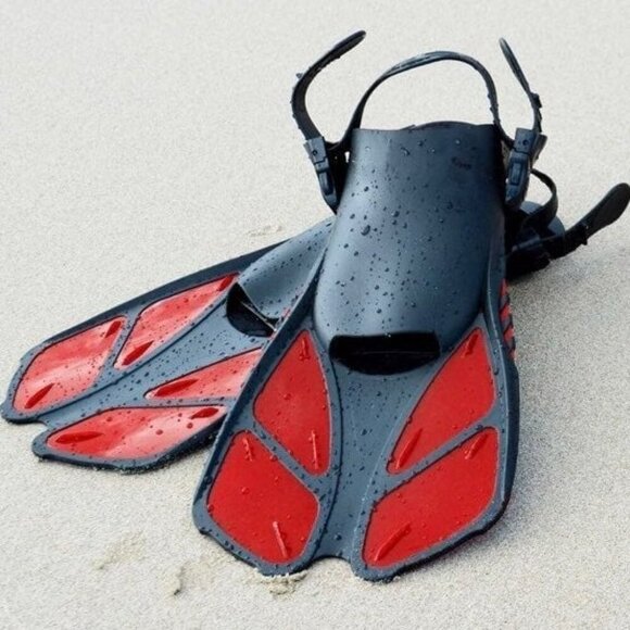 Capas Snorkel Fins Swim Fins Open Heel Swimming Flippers Size S/M - Picture 3 of 12